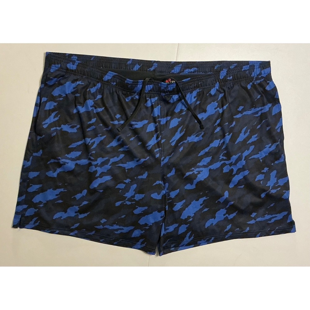 VTG Y2K Basketball Shorts Blue Black‎ Camo Gym Activewear Sporty Mens 4XL